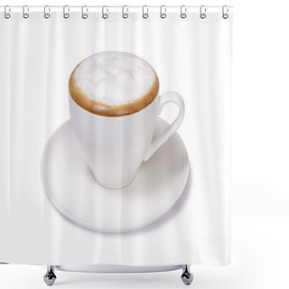 Personality  Cup Of Cappuccino Isolated Shower Curtains