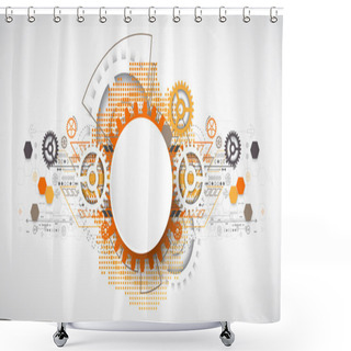 Personality  Abstract Technology Gears Background. Shower Curtains