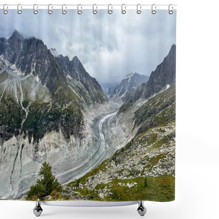 Personality  Chamonix Ice Symphony: Trail Along Mer De Glace, Grand Balcon, France Shower Curtains