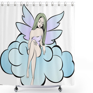 Personality  Fairy With Purple Wings Shower Curtains