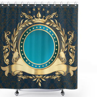 Personality  Golden Decorative Emblem Shower Curtains