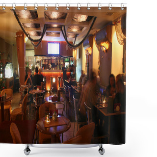 Personality  Night Cafe Interior Shower Curtains