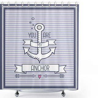 Personality  Cute Navy Vector Illustration For Holidays. Shower Curtains