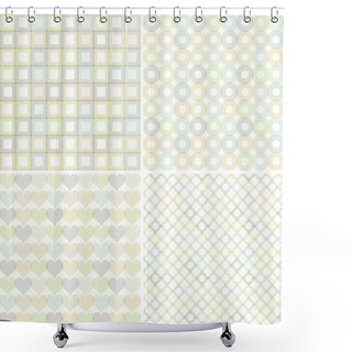 Personality  Collection Of Seamless Pattern With Geometric Shapes Shower Curtains