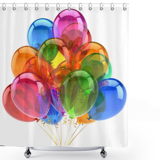 Personality  Balloons Party Birthday Balloon Decoration Colorful Translucent Shower Curtains