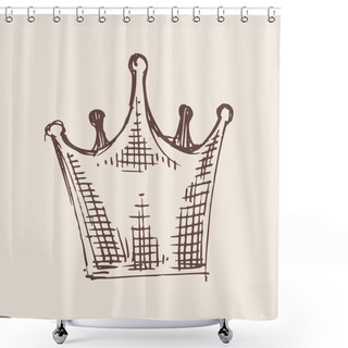 Personality  Hand Drawn Vector Crown Illustration Shower Curtains