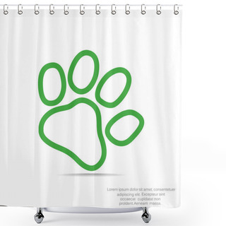 Personality  Dog Paw Track Simple Icon Shower Curtains