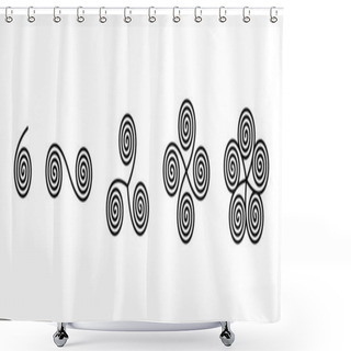 Personality  Connected Linear Spirals Forming Ancient Symbols Shower Curtains