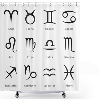 Personality  Zodiac Symbols Shower Curtains
