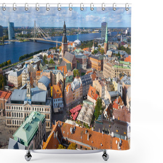Personality  Top View Of The Old City Of Riga Shower Curtains