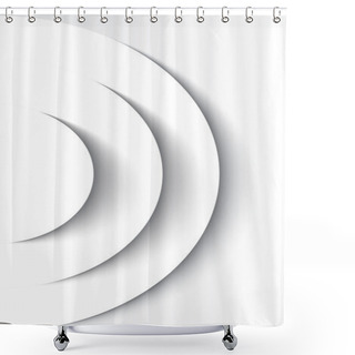 Personality  White Abstract Circles Shower Curtains