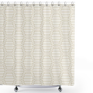 Personality  Diamond Pattern Line Modern Stylish Texture With Rhombuses, Squares . Seamless Vector. Repeating Geometric Tiles. Gold And White Texture. Shower Curtains