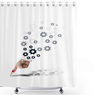 Personality  Mechanic Hand Shower Curtains