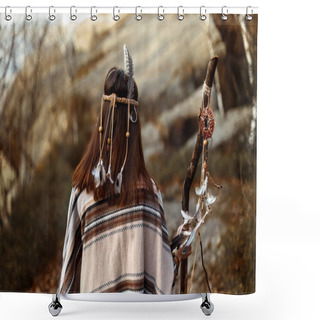 Personality  Native Indian American Woman Shower Curtains