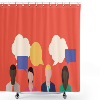 Personality  People Talking Illustration Shower Curtains