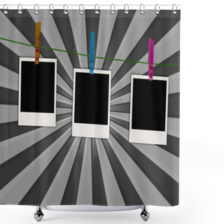 Personality  Blank Photos In Retro Style Shower Curtains