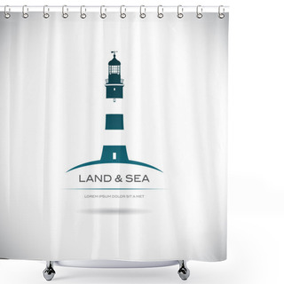 Personality  Label With A Picture Of The Lighthouse Shower Curtains