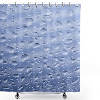 Personality  Close-up View Of Beautiful Calm Transparent Water Drops On Grey Abstract Background Shower Curtains