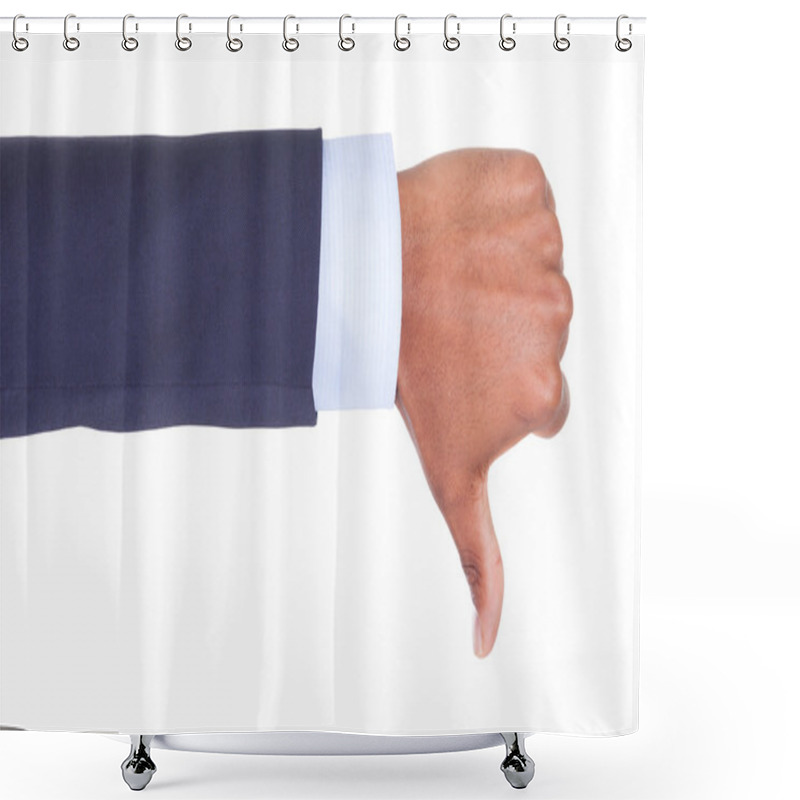 Personality  African American Hand Making Thumbs Down Sign - Black People Shower Curtains