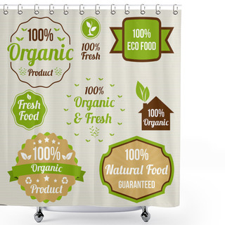 Personality  Vintage Organic Food Signs Shower Curtains