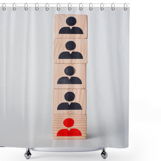 Personality  Wooden Cubes On White, Human Rights Concept  Shower Curtains