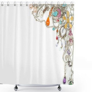 Personality  Platinum Jewelry With Gems Shower Curtains
