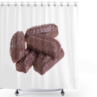 Personality  Chocolate Biscuit, Isolated On White Shower Curtains