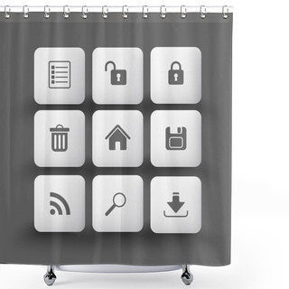 Personality  Media And Communication Icons Shower Curtains