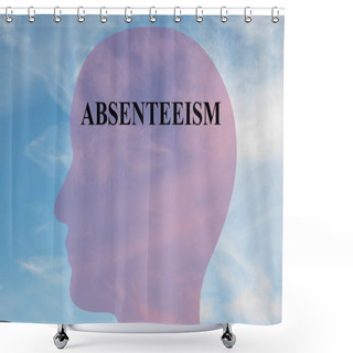 Personality  Absenteeism Title On Head Silhouette Shower Curtains