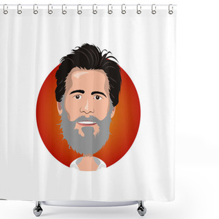 Personality  Portrait Of Jim Carrey Icon Shower Curtains