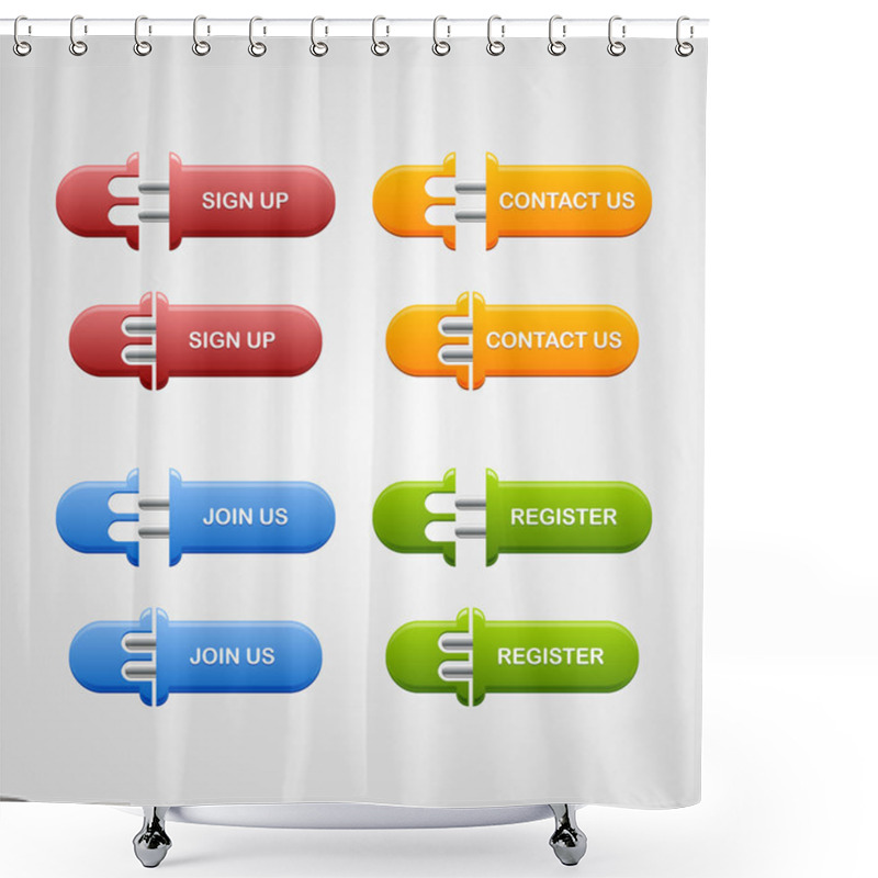 Personality  Set of buttons shower curtains