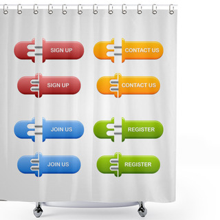 Personality  Set Of Buttons Shower Curtains