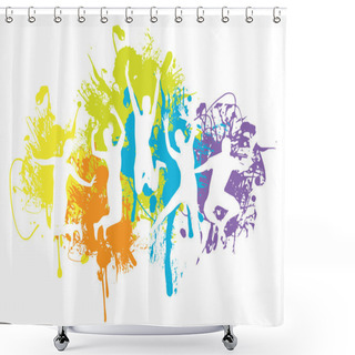 Personality  Jumping Background Shower Curtains