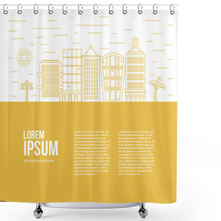 Personality  Modern City Skyline  Shower Curtains