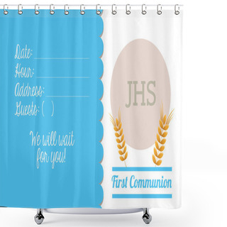 Personality  First Communion Card Design Shower Curtains