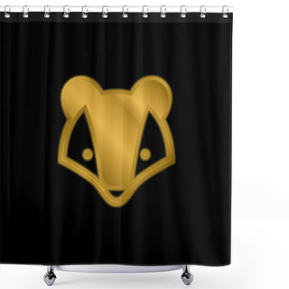 Personality  Badger Gold Plated Metalic Icon Or Logo Vector Shower Curtains