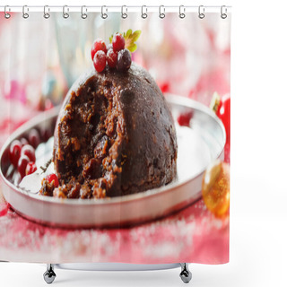 Personality  Christmas Pudding Shower Curtains