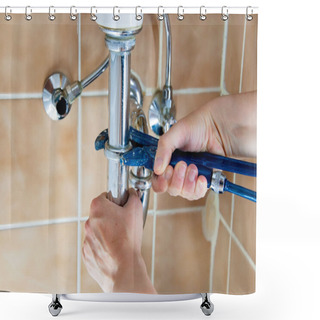 Personality  Plumber Sink Shower Curtains