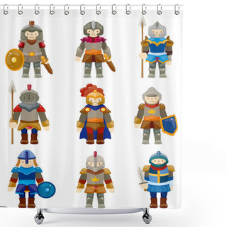 Personality  Cartoon Knight Icon Shower Curtains