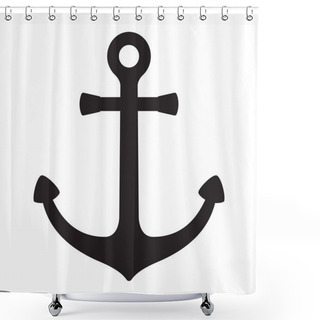 Personality  Anchor Vector Nautical Logo Icon Maritime Sea Ocean Boat Illustration Symbol Graphic Shower Curtains