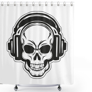 Personality  Human Skull Head Illustration Design Shower Curtains