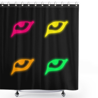 Personality  Animal Eye Four Color Glowing Neon Vector Icon Shower Curtains