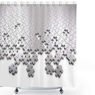 Personality  Metal Jigsaw Puzzle Pieces Shower Curtains