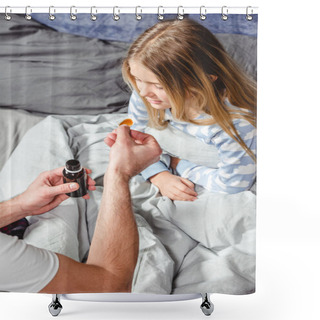 Personality  Little Girl Takes Medicine Shower Curtains