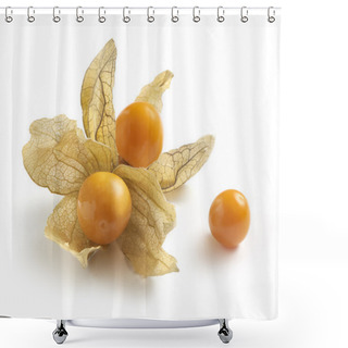 Personality  Inca Berries Three On A White Background Shower Curtains