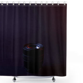 Personality  One Photographic Objective On Dark Surface Shower Curtains
