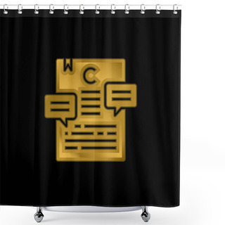 Personality  Article Gold Plated Metalic Icon Or Logo Vector Shower Curtains