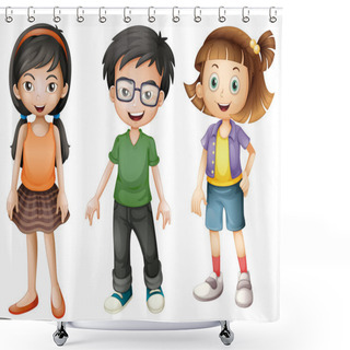 Personality  A Boy And Girls Shower Curtains