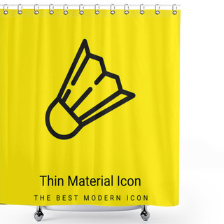 Personality  Badminton Shuttle Minimal Bright Yellow Material Icon Shower Curtains