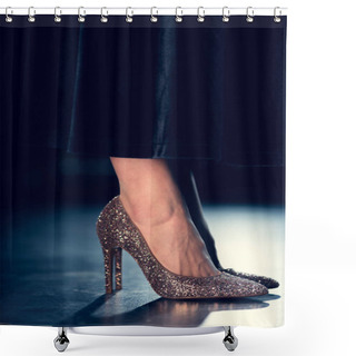 Personality  Woman In Glitter High Heels Shower Curtains